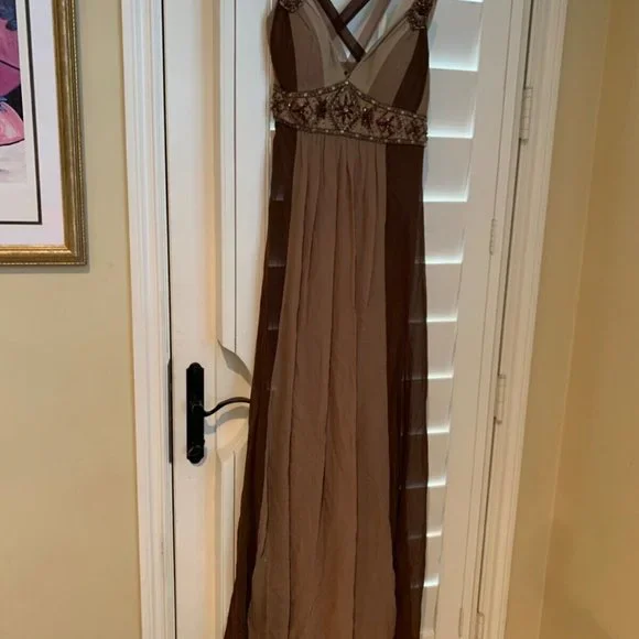 sue wong bridesmaid dresses Sue Wong Grey Silk Beaded Dress main image 0